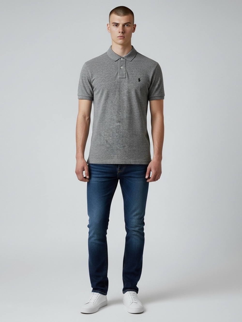 Polo Ralph Lauren Heather Gray Polo Sized Medium Custom Slim Fit